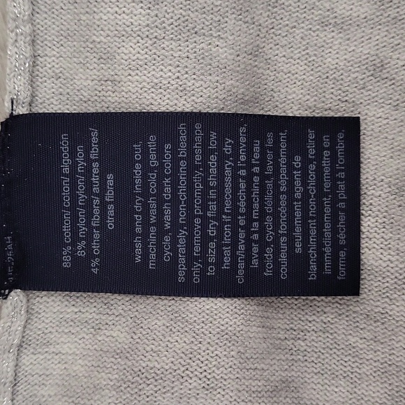 Tommy Hilfiger Womens Medium Light Grey Shimmer V Neck Long Sleeve Sweater Shine - Picture 5 of 7